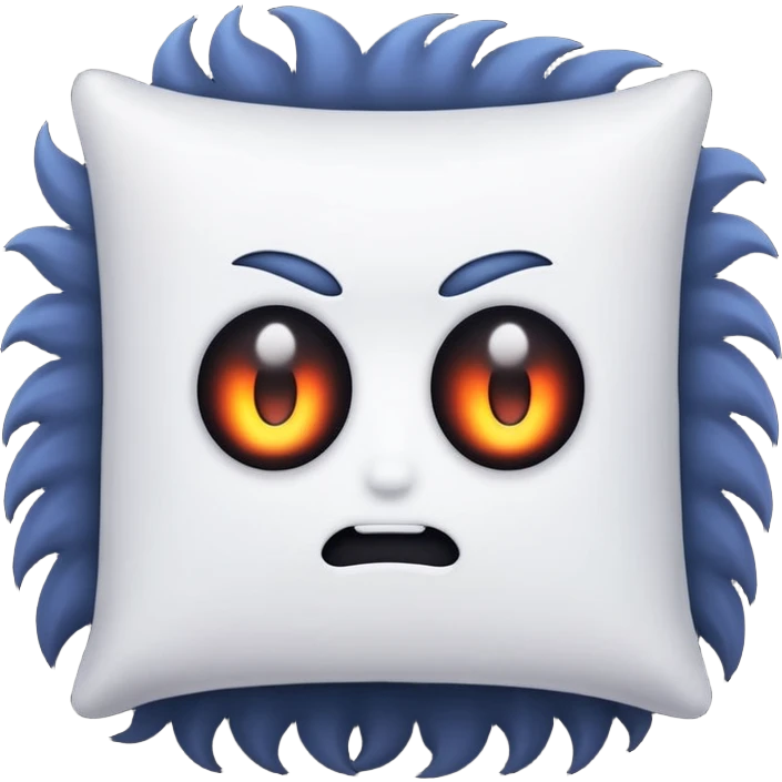 a pillow with dark aura coming out of it  without face ] emoji