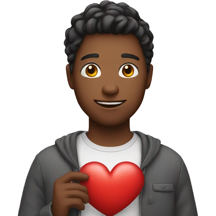 person holding heart emoji