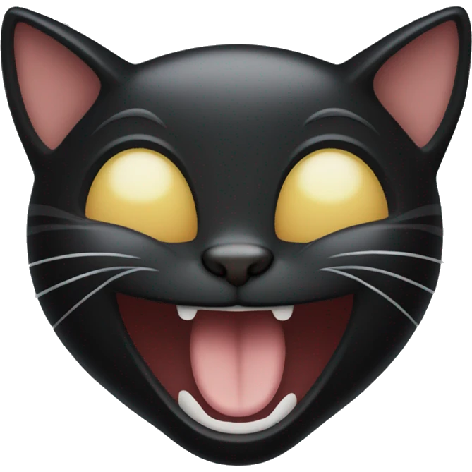 Black cat laughing emoji