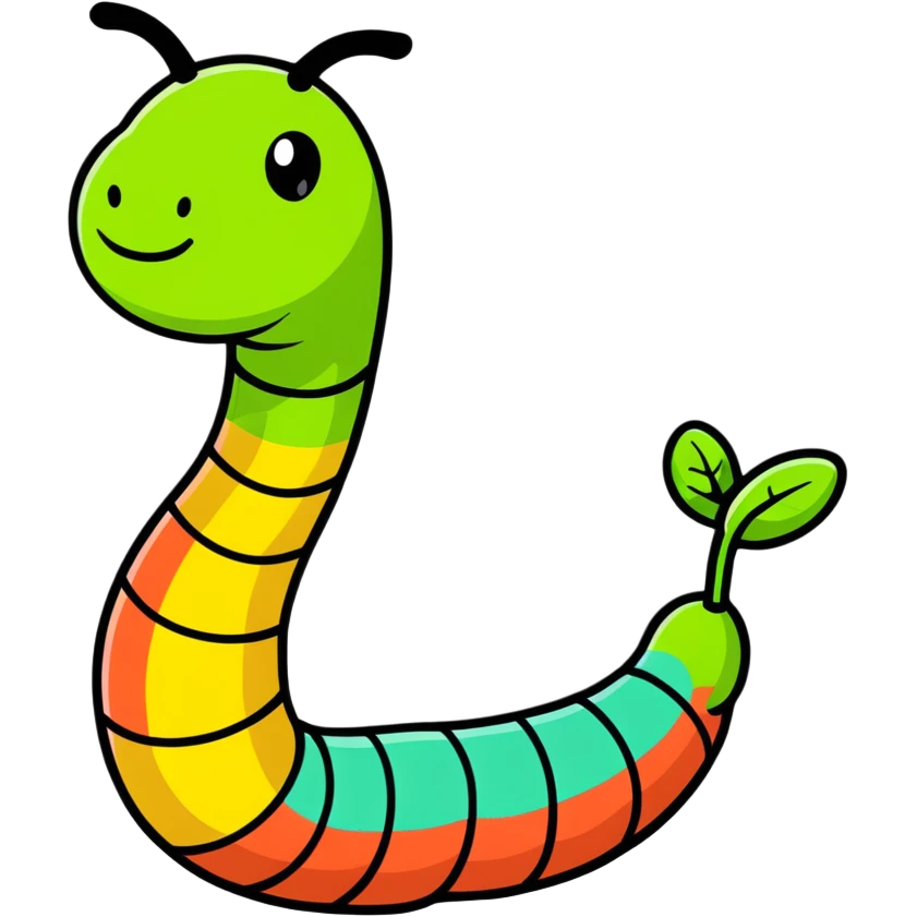 colorful worm emoji