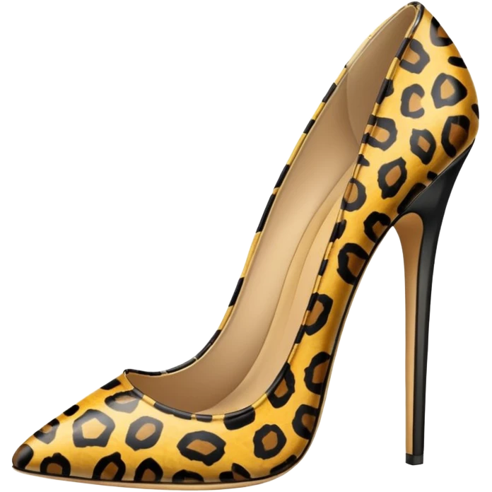 Animal print stiletto very high heels emoji