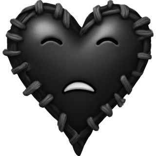 black heart with stitches on it emoji