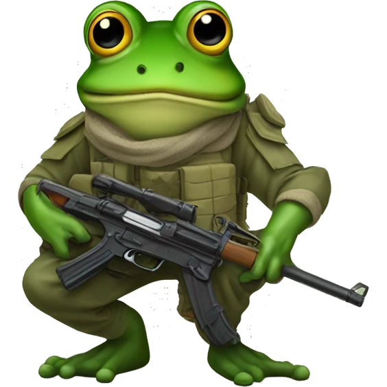 soldier frog with a gun emoji