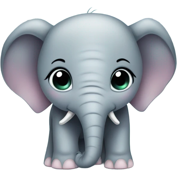 Cute Baby elephant with eyelashes emoji