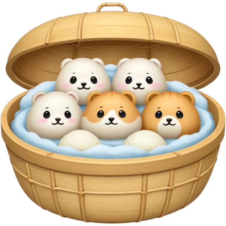 bao in bamboo steamer emoji
