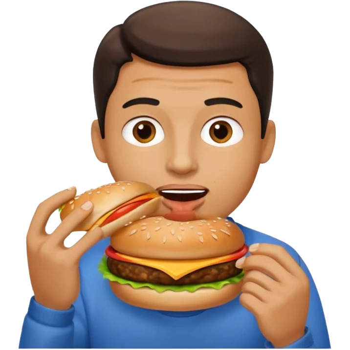 hombre comer amburguesa emoji