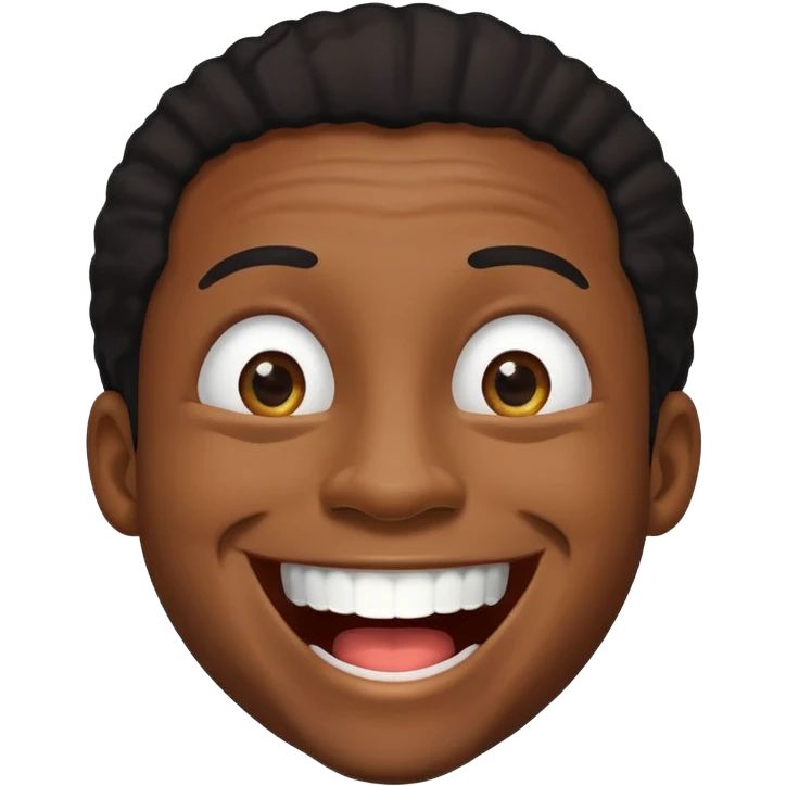Black man, laughing emoji