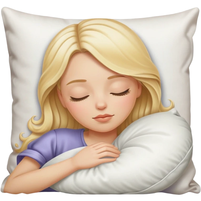 sleeping beauty blonde white girl with a silk pillow emoji