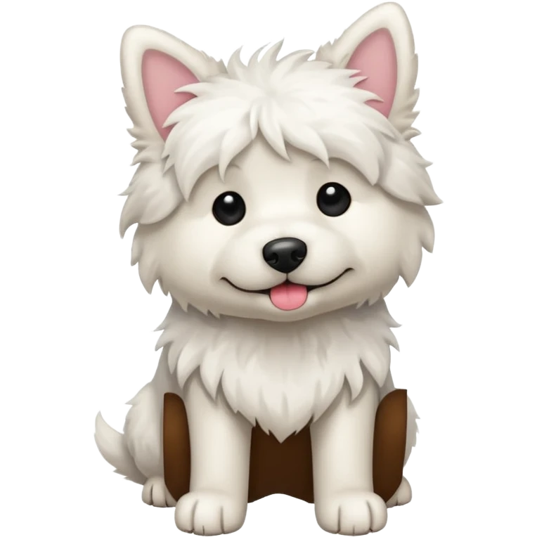 Scruffy white dog full body emoji