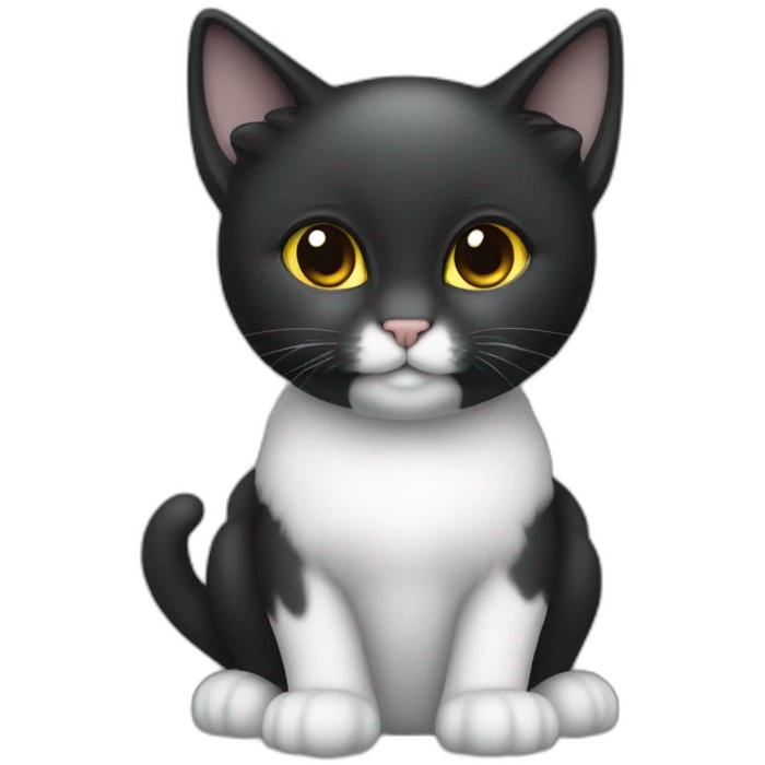 Eine kleine schwarze Katze als engel emoji
