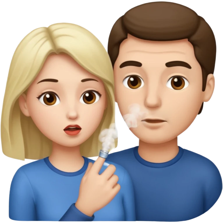 man blowing female emoji