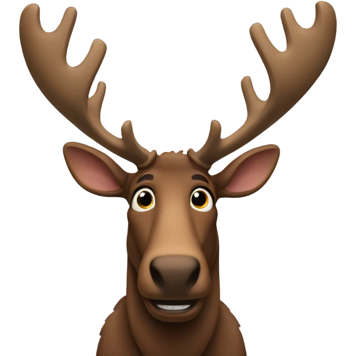 Regular emoji with moose face emoji