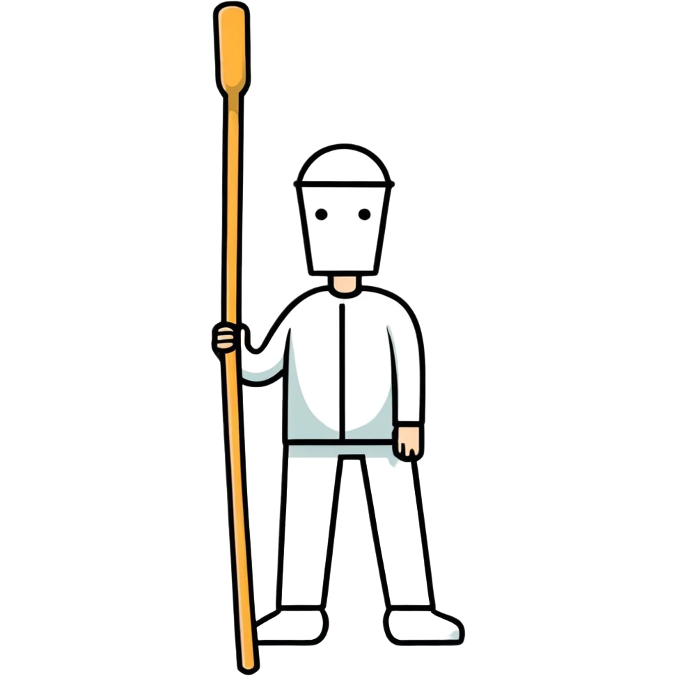 Man with head between two sticks  emoji