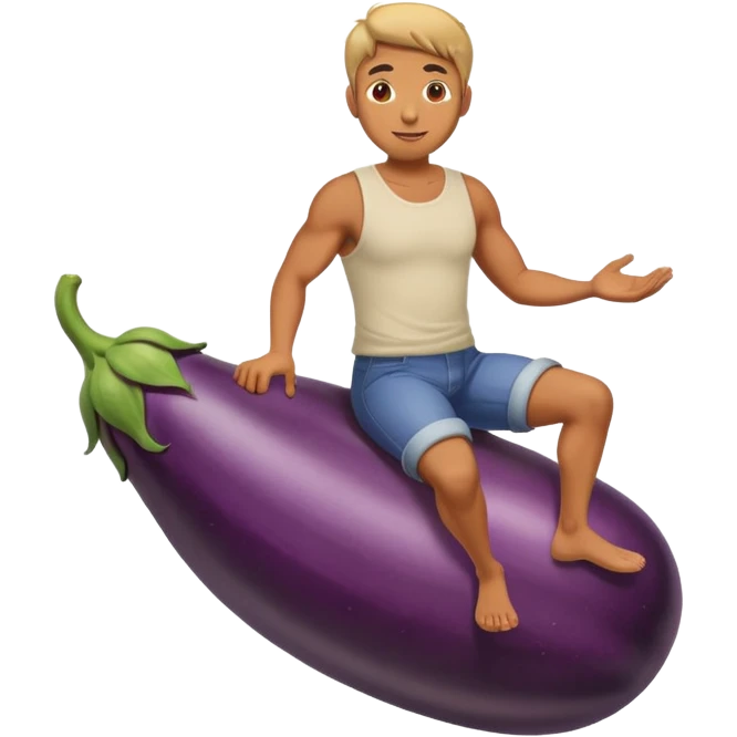 Man riding eggplant  emoji