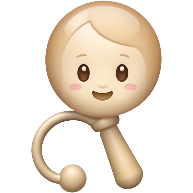 baby rattle with gradient and beige colors emoji