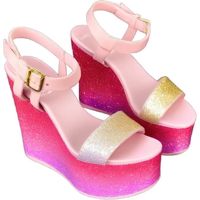 Pink ombre platform-sandals with glitter  emoji