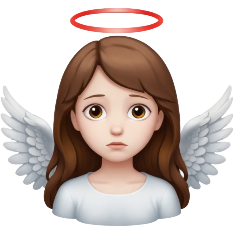 brown hair girl angel, sad emoji