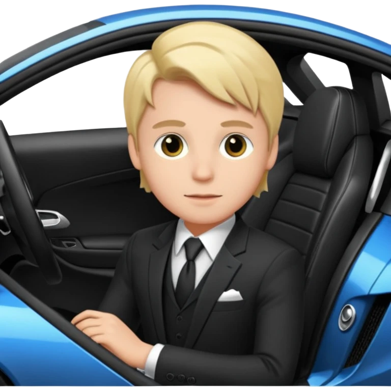 A rich boy in the super car  emoji