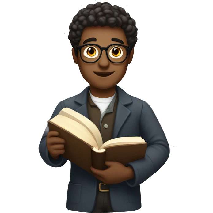 a literary curator with a book in his hands emoji