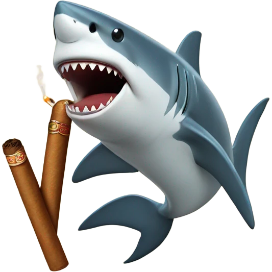 Shark with a cigar emoji