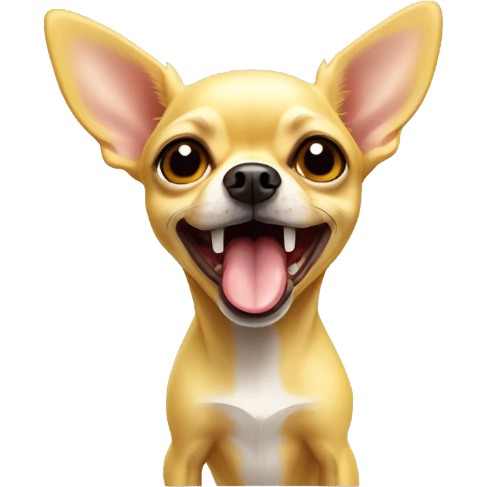 yellow chihuahua with its tongue only slightly out emoji