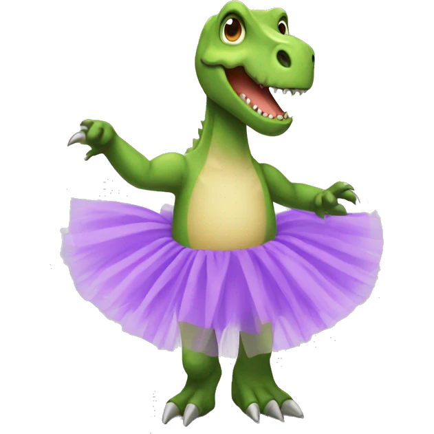 Dinosaur with a tutu emoji
