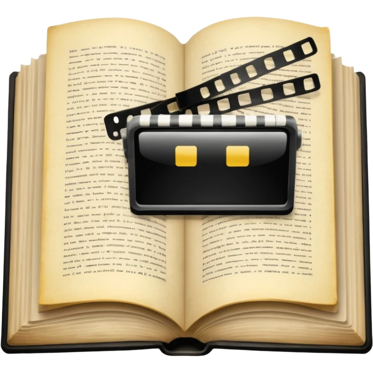 open book with a film strip above it emoji