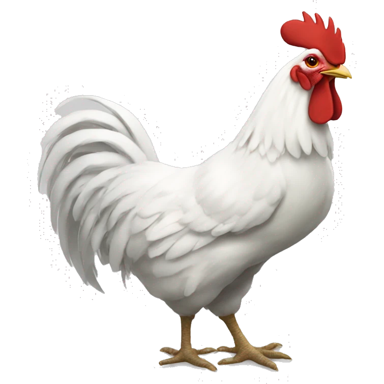 White rooster with number 13 in him shirt    emoji