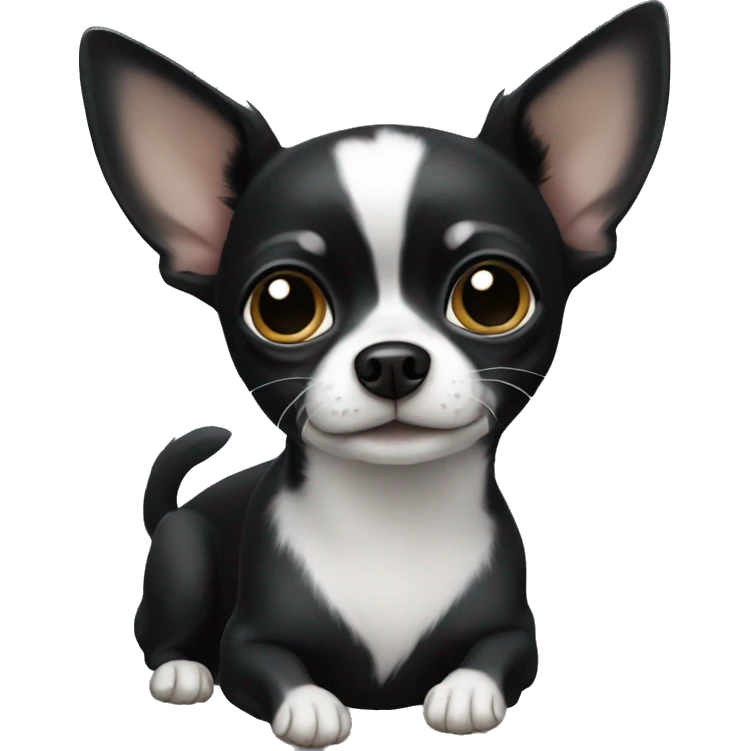 small black chihuahua with white paws emoji