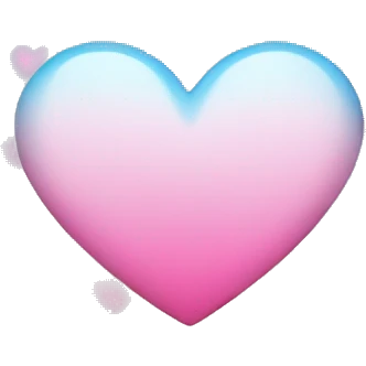 light blue and pink ombré heart  emoji