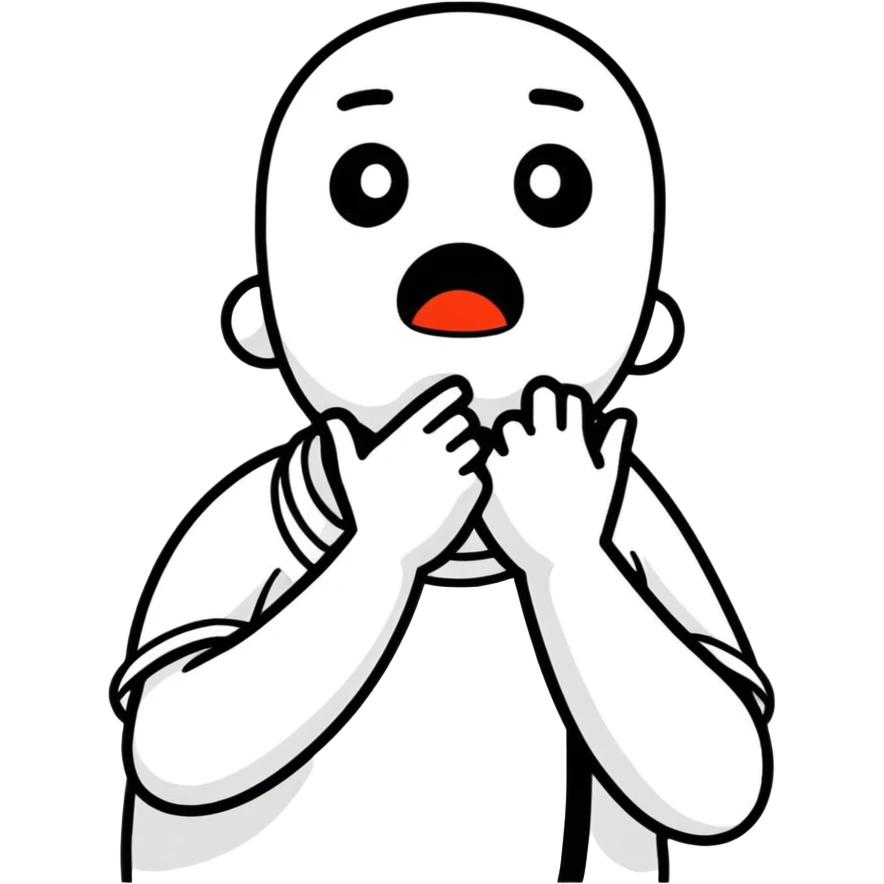 person choking themselves, cartoonish style emoji