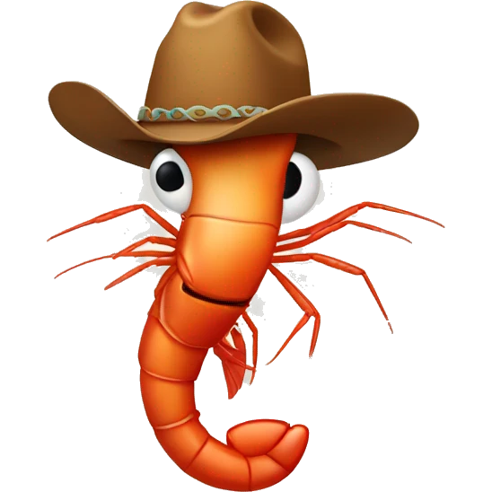 shrimp with cowboy hat emoji