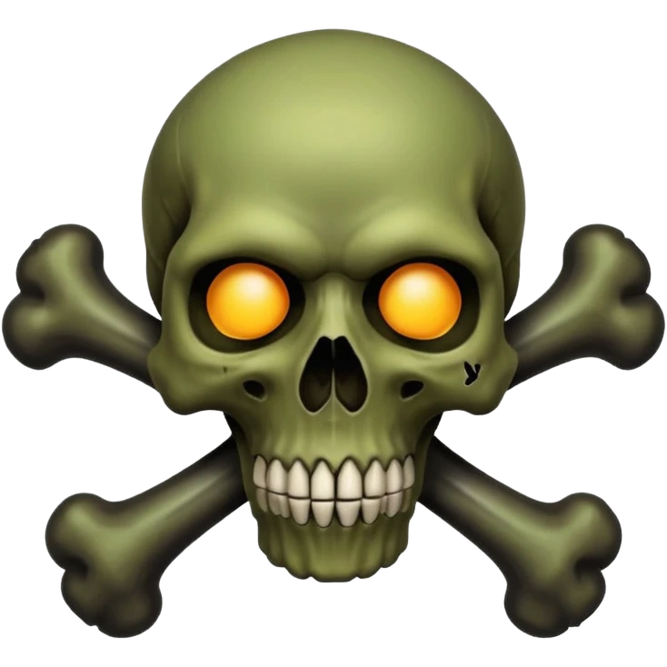 a poisonous cloud of gas, dark swamp color, with an image of a skull and two crossed bones behind the skull emoji