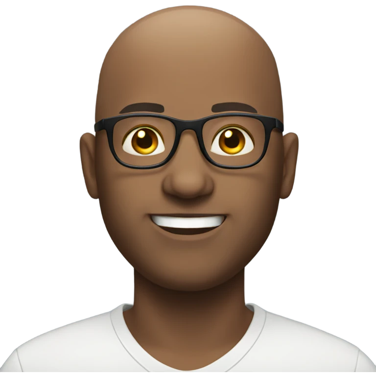 Bald White man with glasses emoji