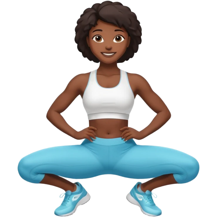 darkskin back woman in white sportswear Fit body focus chin to thigh emoji