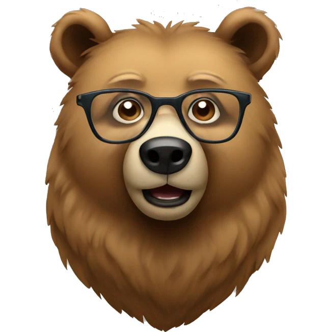 Bear with glasses emoji