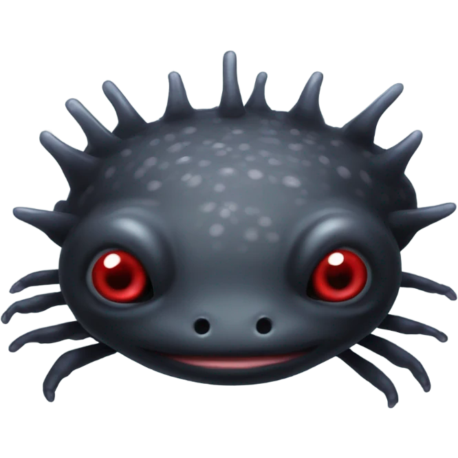 black axolotl with red eyes emoji