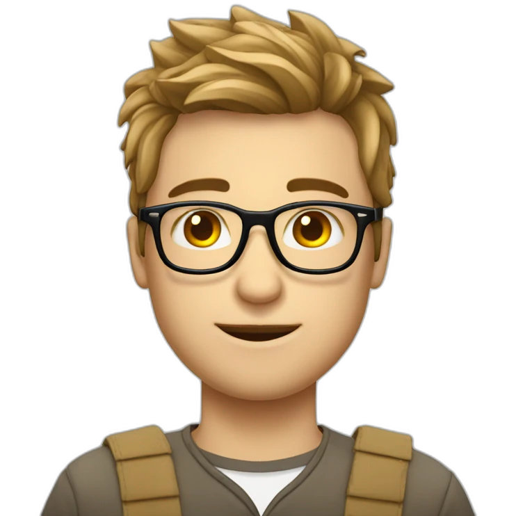 Un jeune homme blanc avec des lunettes moches emoji