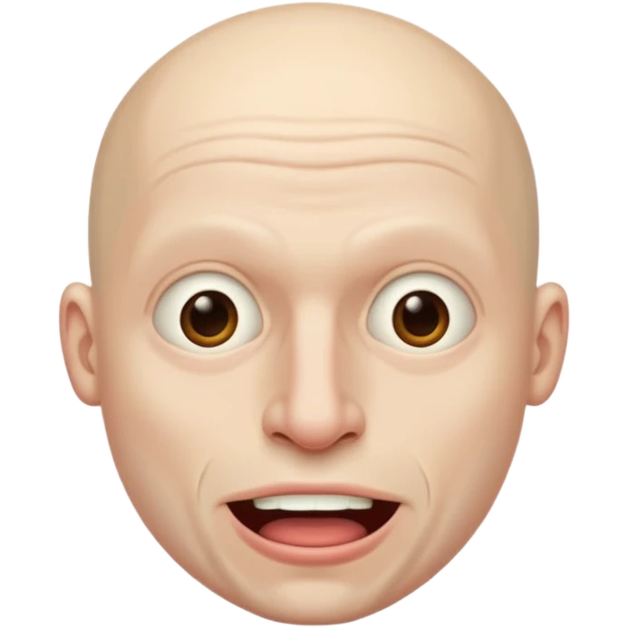 Creepy man with big mouth and no nose and ears no nise emoji