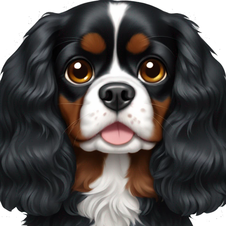 Completely Black cavalier King Charles spaniel emoji
