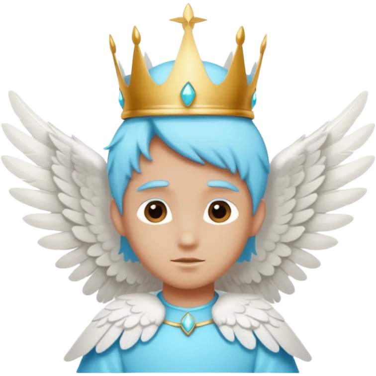 an angel with a cyan crown on his head, 4 wings emoji