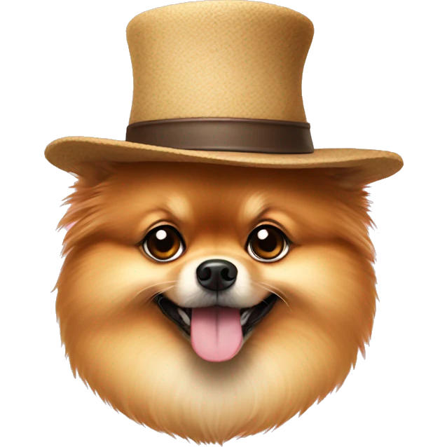 Pomeranian with hat  emoji