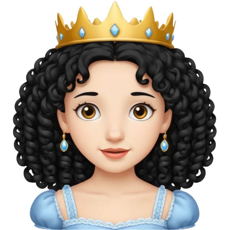 Princesa banca con el pelo rizado y el pelo negro con brackets emoji