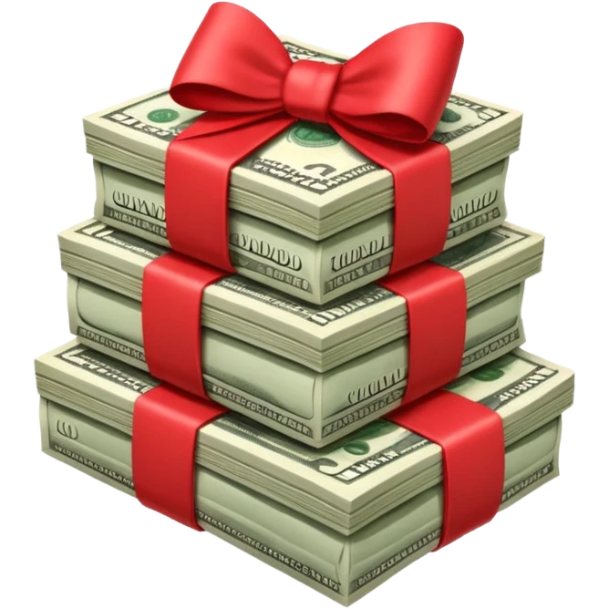 Money with a bow emoji