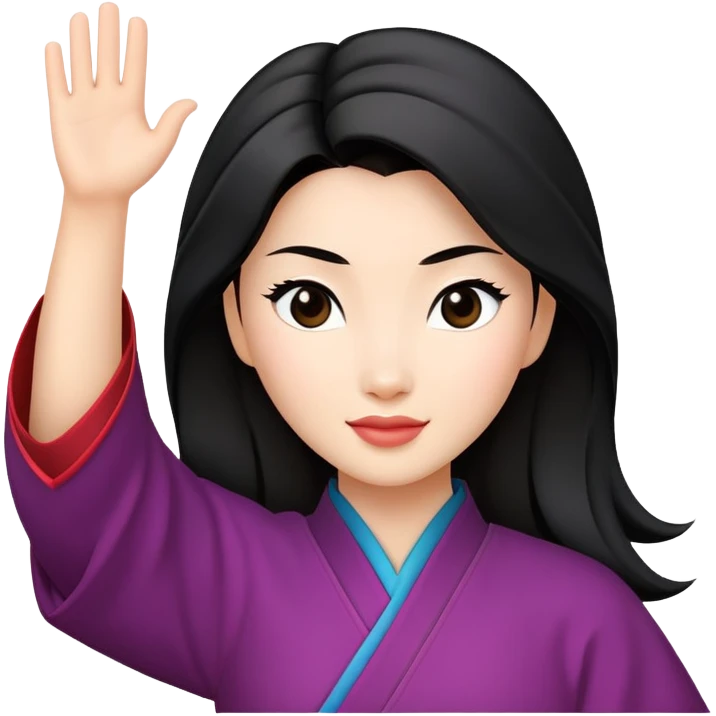 Mulan waving high ￼ emoji