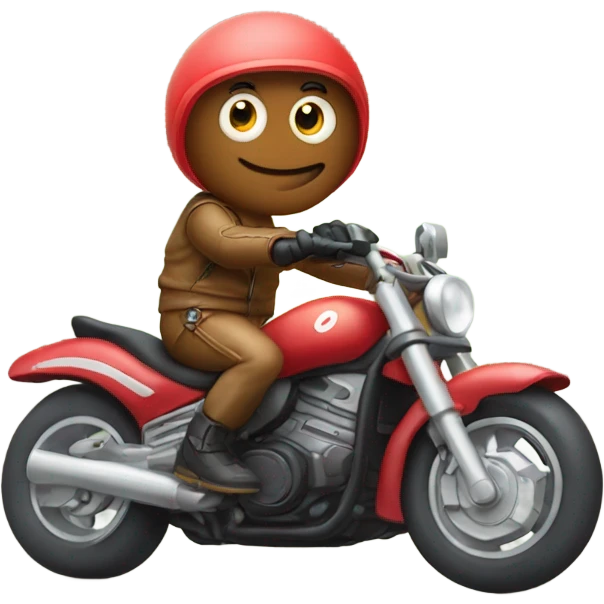 Worm riding motorbike ￼ emoji