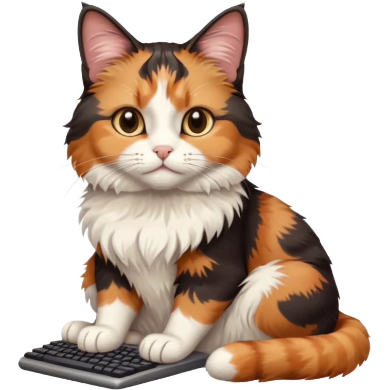 a cat playing on a computer emoji