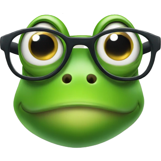 Frog with glasses emoji