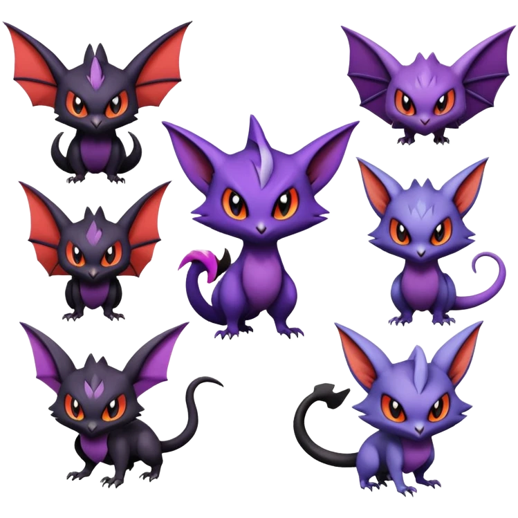 Noibat-Noivern-Litten emoji