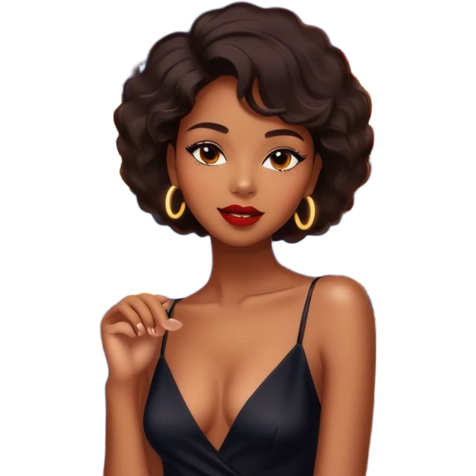 Black jazz singer girl in front of a Parisian jazz club at night, neon sign, Eiffel Tower visible emoji